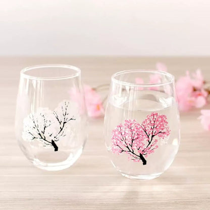日本冷感櫻花水晶玻璃杯(一對)