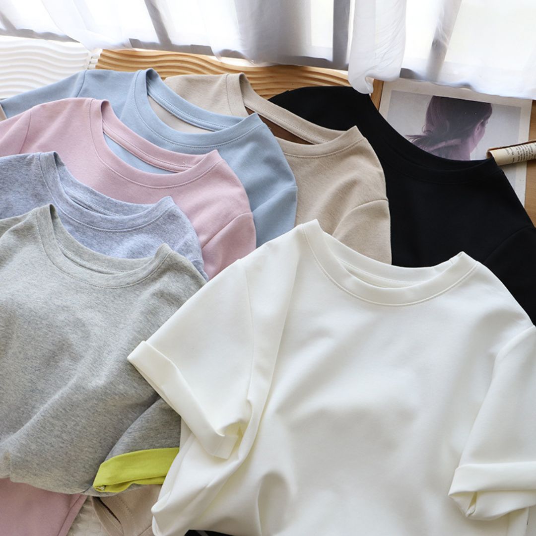 Color Block Crew Neck Versatile Short Sleeve T Shirt