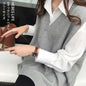 Japanese-style V-Neck Knit Vest