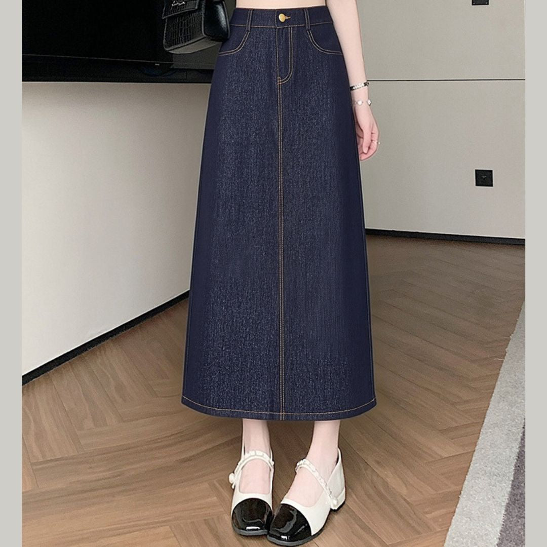 アイスシルクデニムAラインスカート