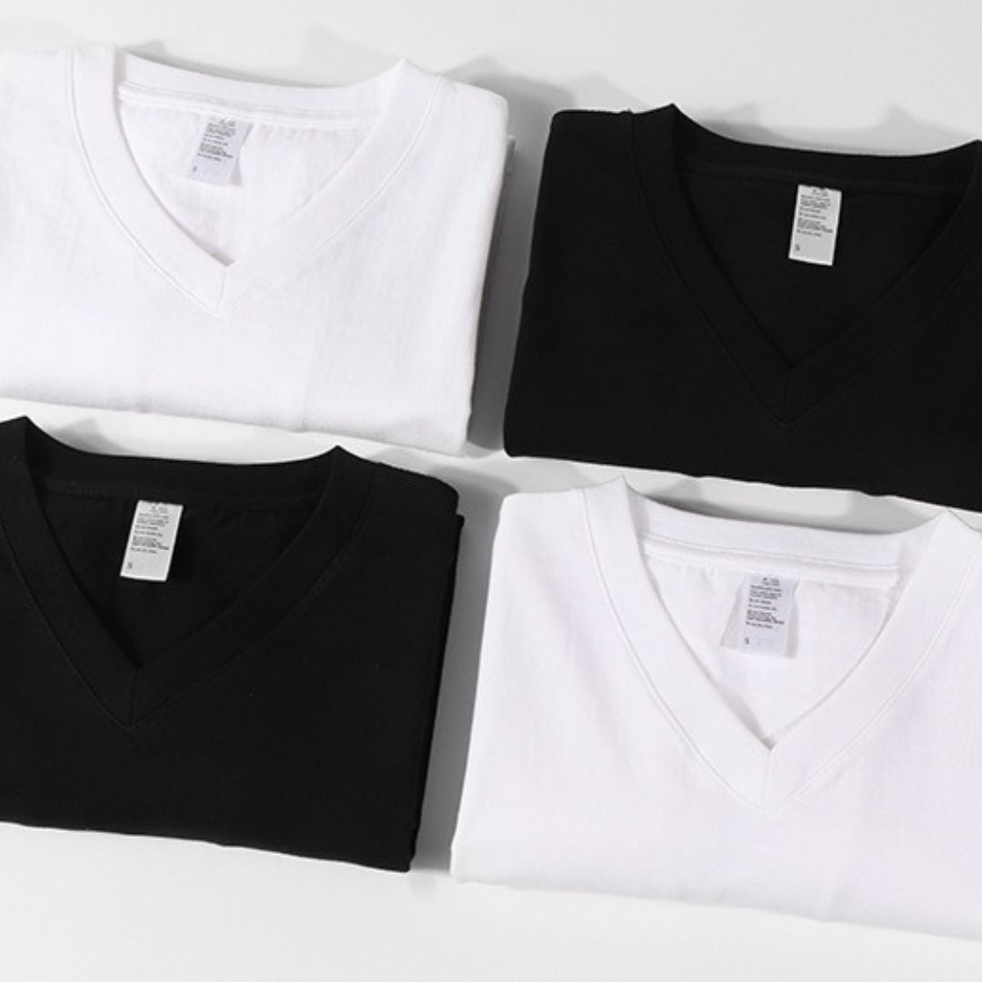 250g Pure Cotton V-Neck Short Sleeve T-Shirt (Min. 2 pcs)