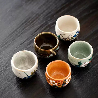 Kutani Five Grasses Floral Teacup Gift Set