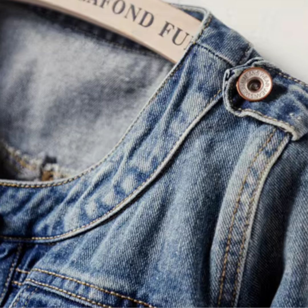 Round Neck Leisure Denim Jacket