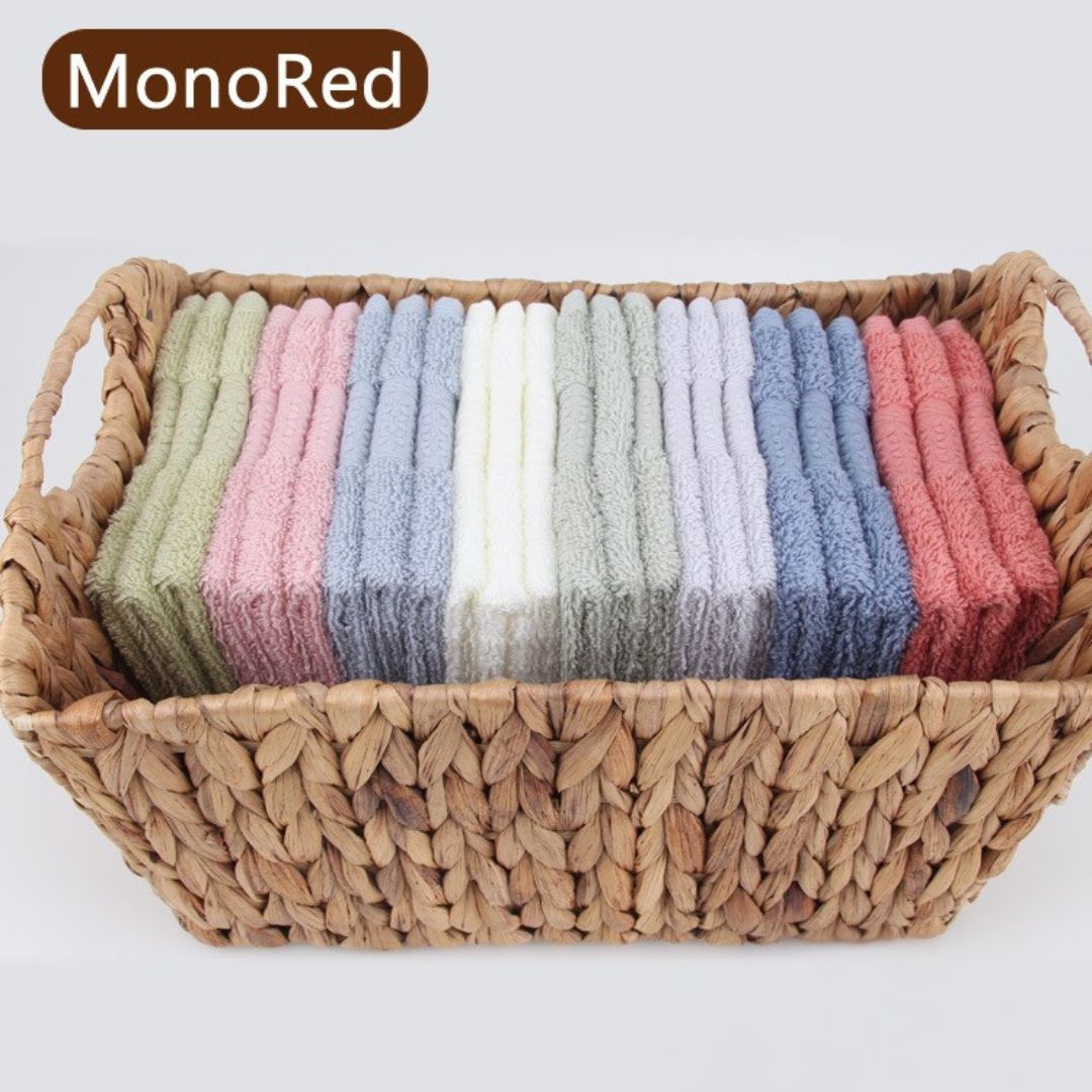 MonoRed Pure Cotton Facial Towels (3-Pack)