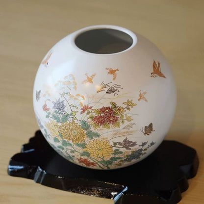 Kutani Retro Bird Auspicious Large Flower Vase