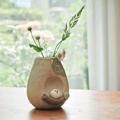 Shigaraki Ware Mini Owl Vase
