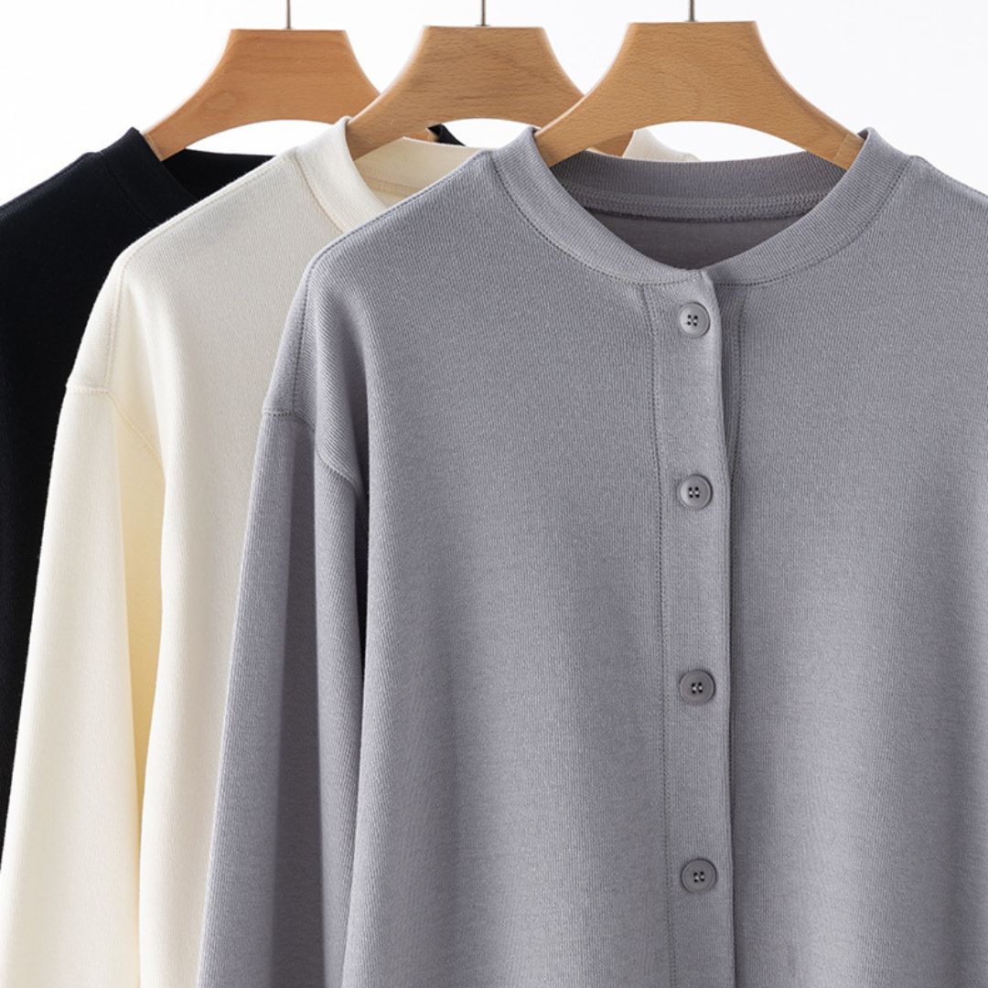 Japanese-Style Round-Neck Button Jacket