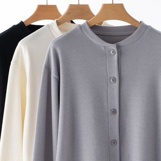 Japanese-Style Round-Neck Button Jacket