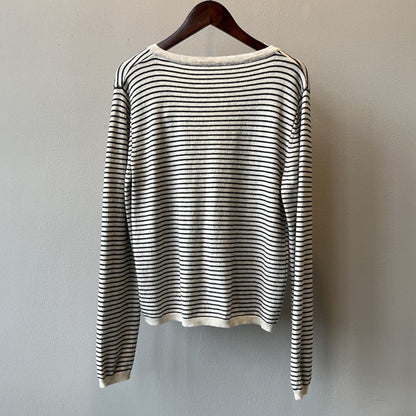Women's Color-Block Striped Knit Round-Neck Jacket