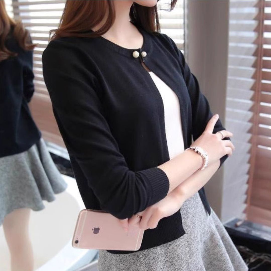 輕薄棉針織外套  