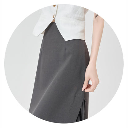 Chiffon Panel Blazer Skirt
