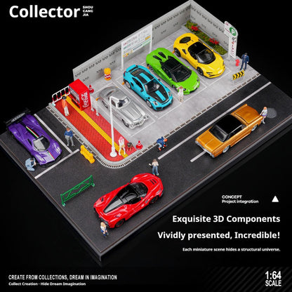 1:64日本の地上駐車場の照明シーン