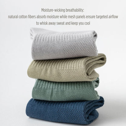 Breathable Sweat-Absorbing Cotton Men's Mid-Calf Socks (Min.2 Pairs)