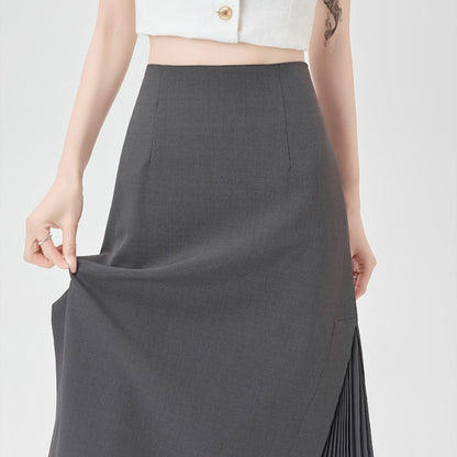 Chiffon Panel Blazer Skirt
