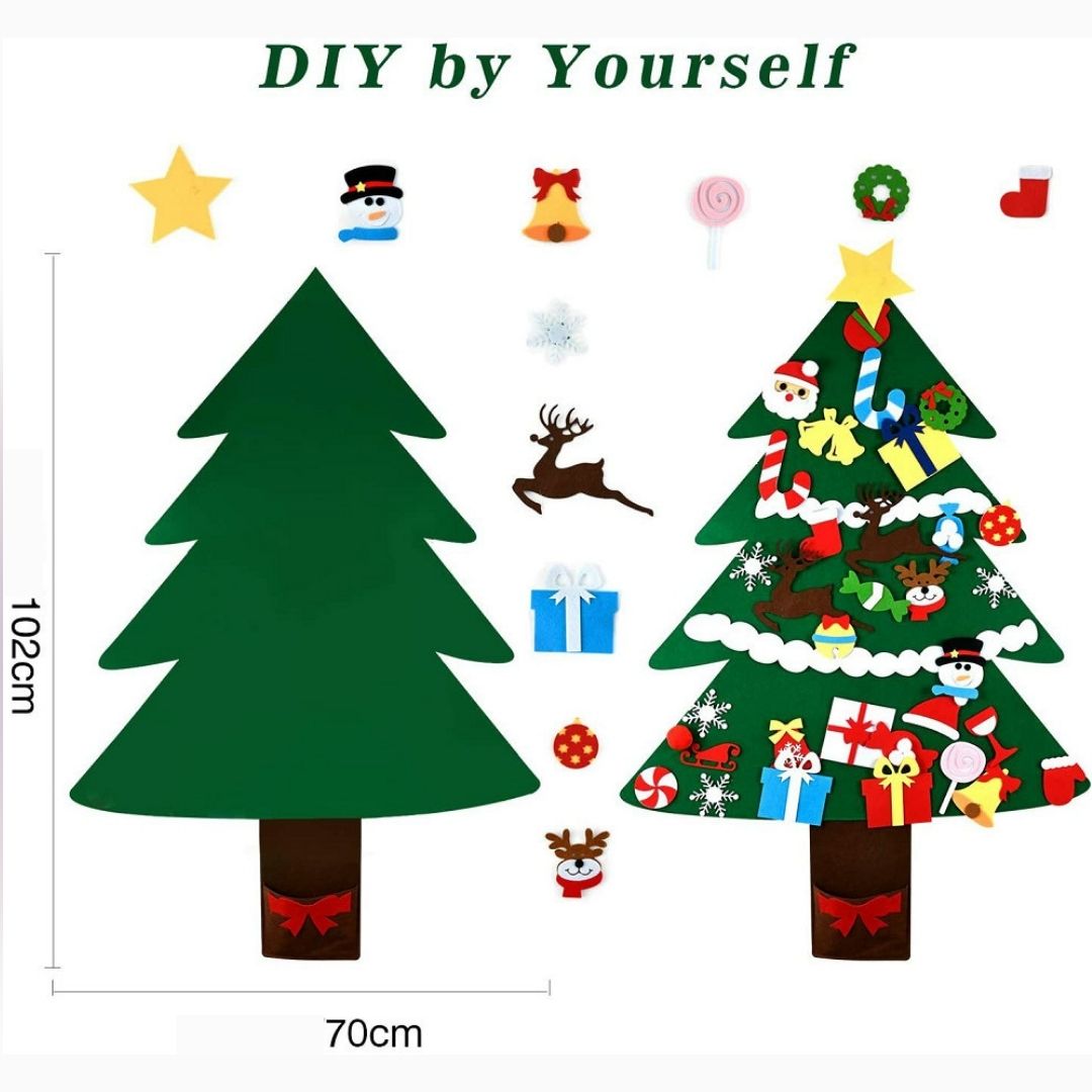 子どもが作るフェルトのクリスマスツリー
