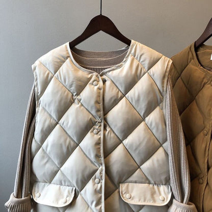 Cotton Diamond-Check Versatile Tank Top