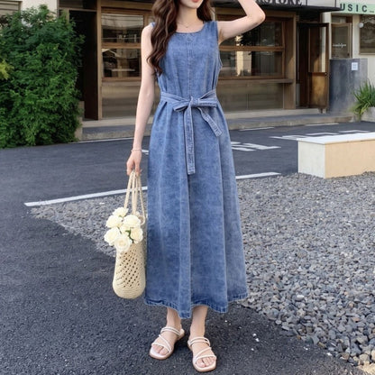 中古牛仔無袖背心連身裙