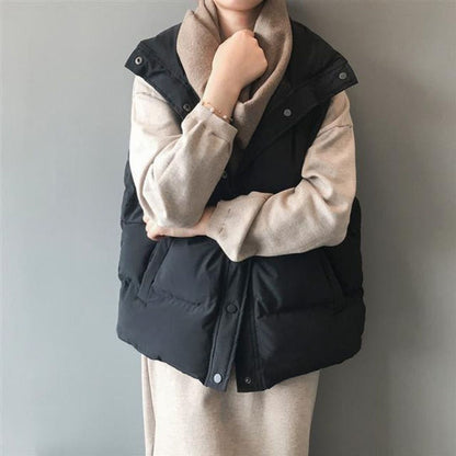 Japanese-style loose-fit quilted vest