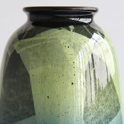 Kutani Hand Painted Yellow Blue Vase