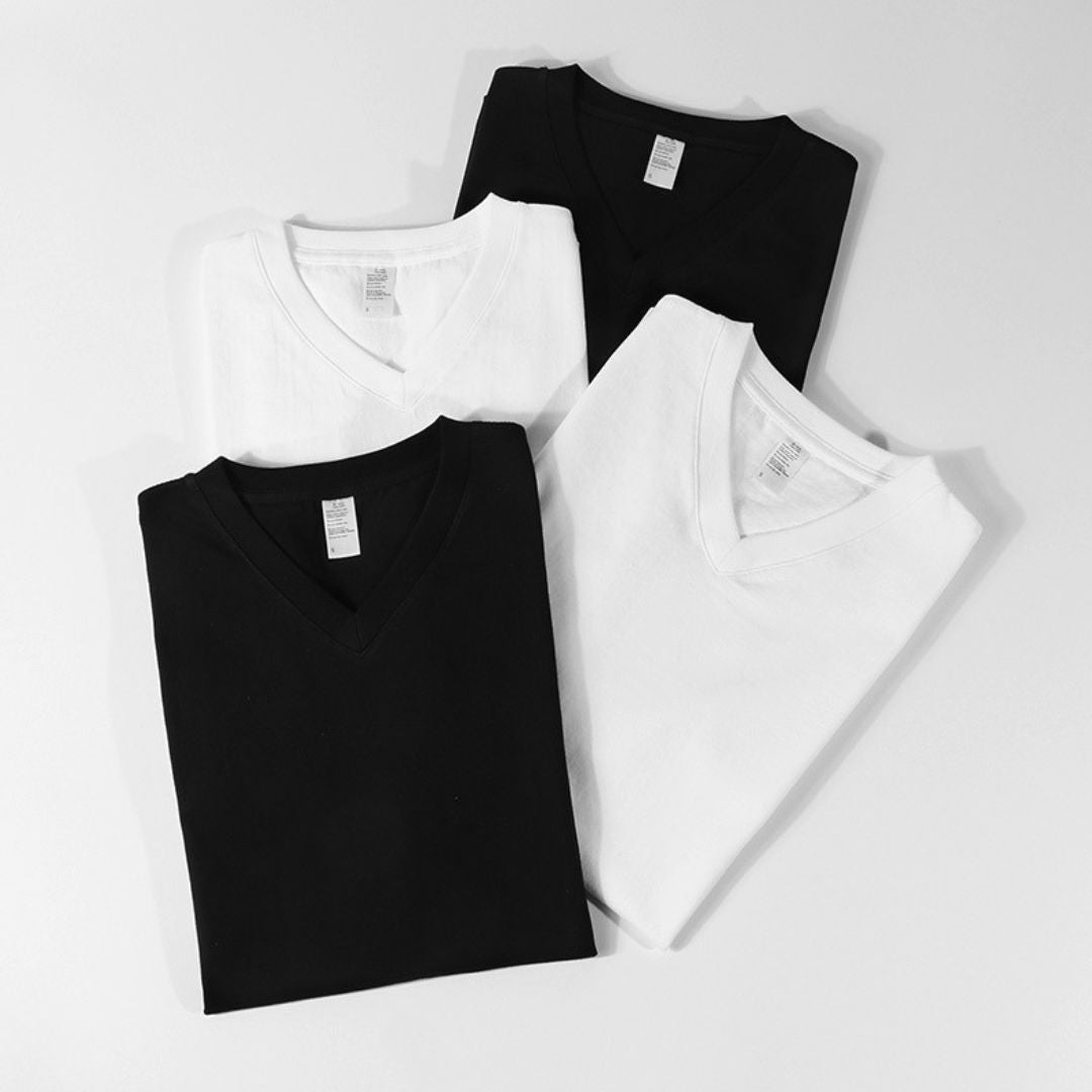 250g Pure Cotton V-Neck Short Sleeve T-Shirt (Min. 2 pcs)