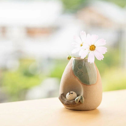 Shigaraki Ware Mini Owl Vase