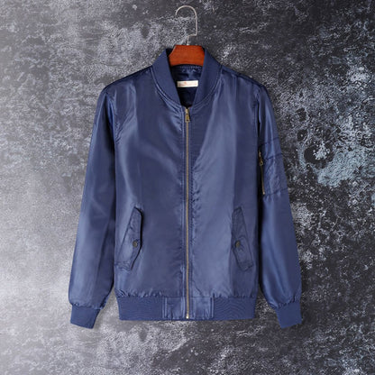 Solid-color Bomber Jacket