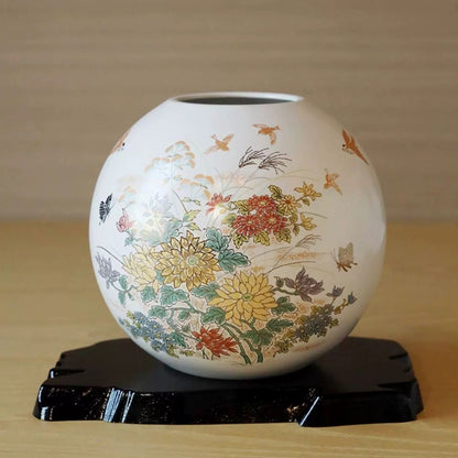 Kutani Retro Bird Auspicious Large Flower Vase