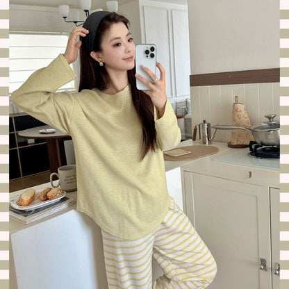 條紋舒適套裝居家服