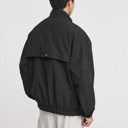 Double Pocket Stand Collar Work Jacket