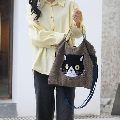 Japanese Cat-Themed Large Capacity Shoulder Bag