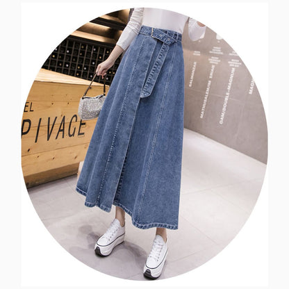 New High-Waisted Denim Skirt
