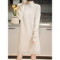Loose-Fit Half-Turtleneck Knit Dress