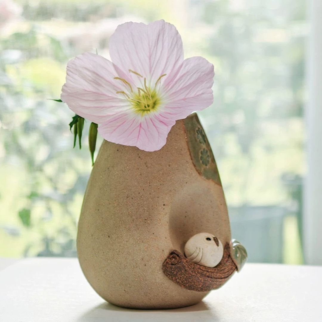Shigaraki Ware Mini Owl Vase