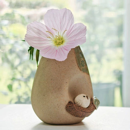 Shigaraki Ware Mini Owl Vase