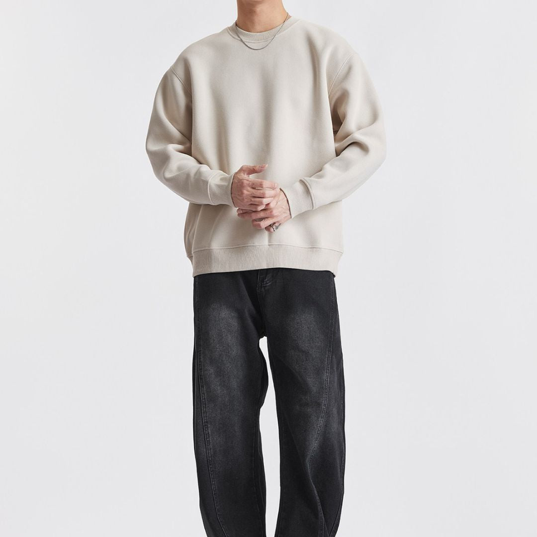 Solid Crewneck Airy Sweatshirt