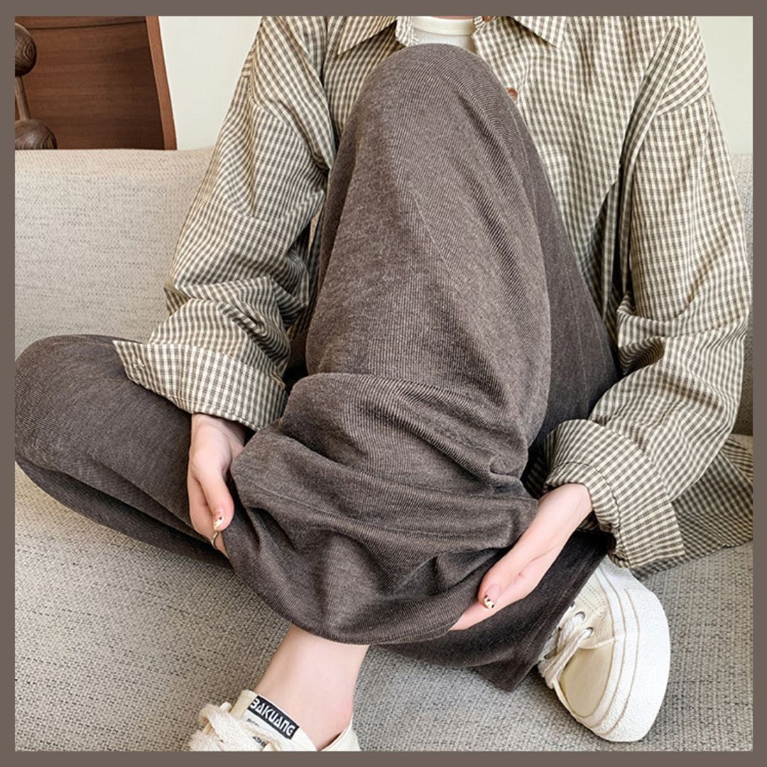 High-Waisted Loose Straight-Leg Casual Pants for Fall