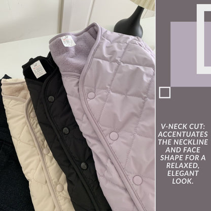 Reversible Diamond-Pattern Padded Jacket