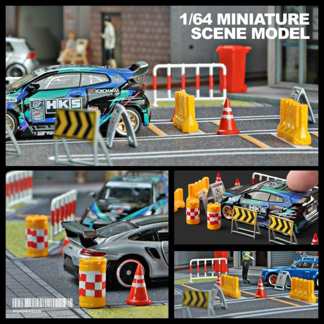1:64 交通バリアー 14ピースセット 