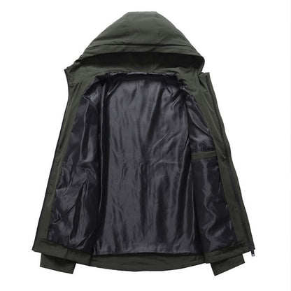 Solid Color Hooded Windbreaker