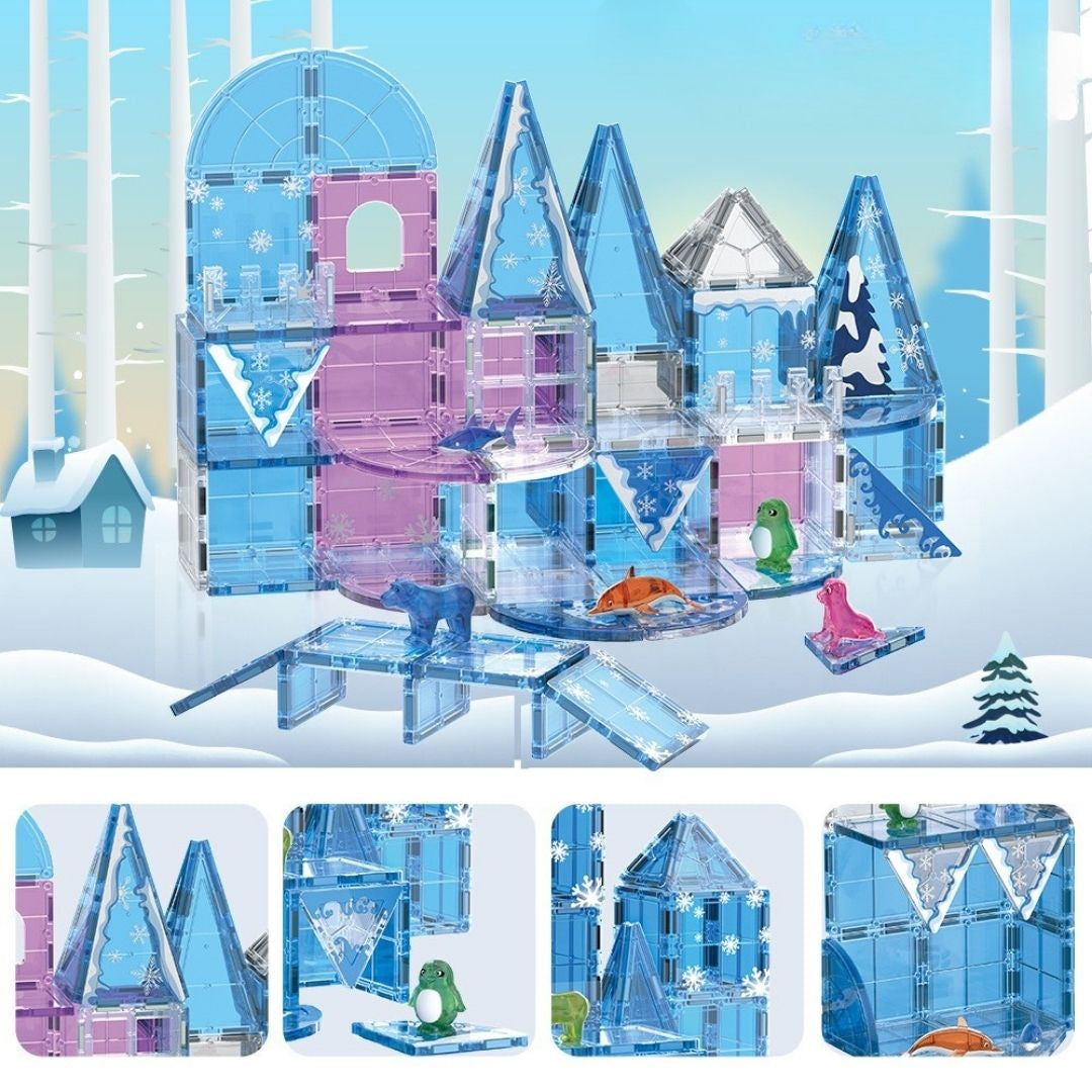 Ice & Snow Themed Magnetic Blocks – Ocean Creatures Set