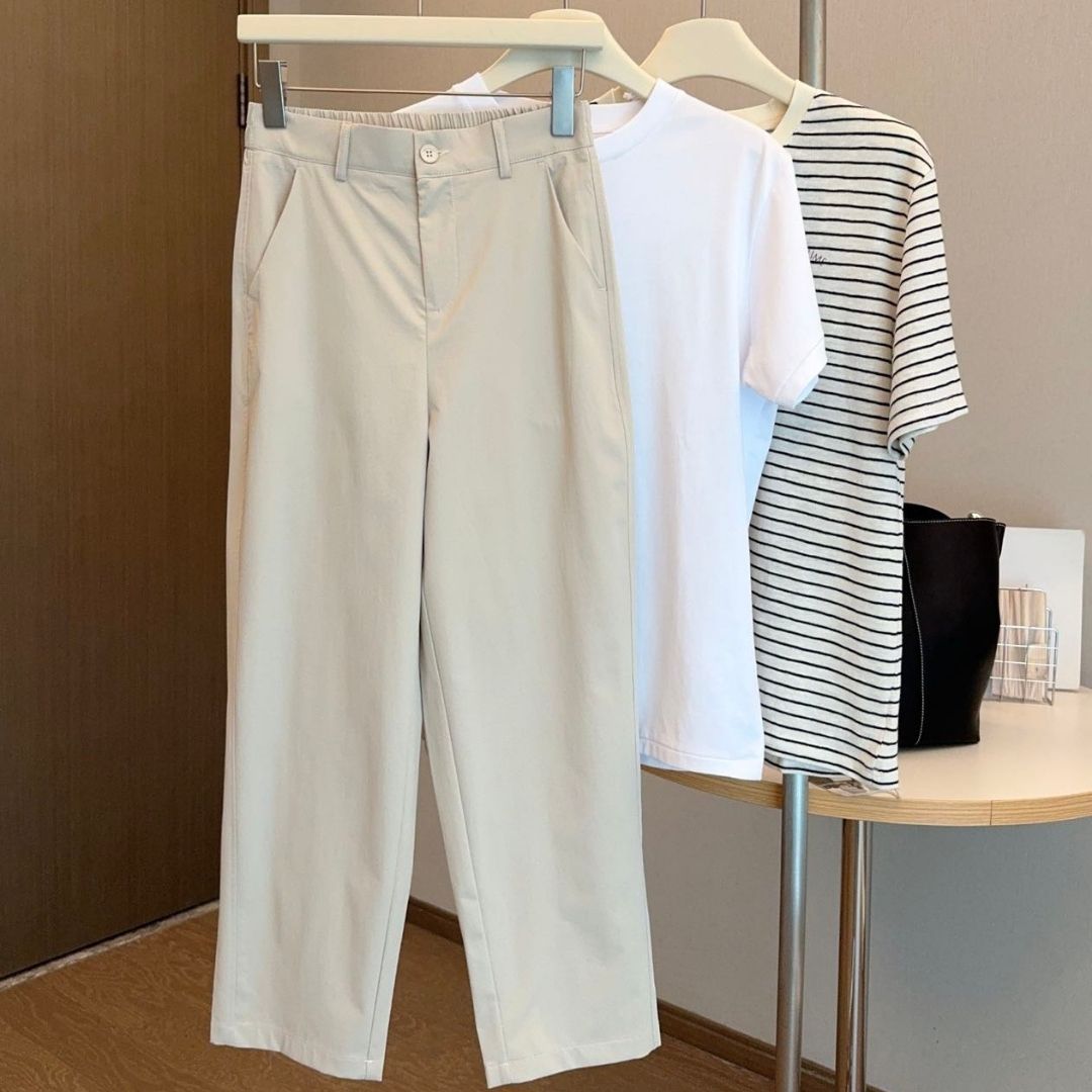 女款輕盈夏季休閒九分褲