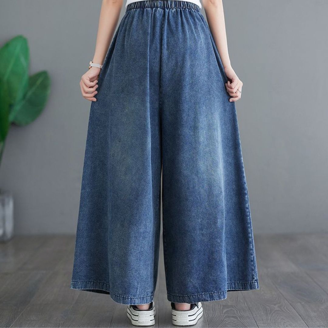 ルーズストレートデニムパンツ