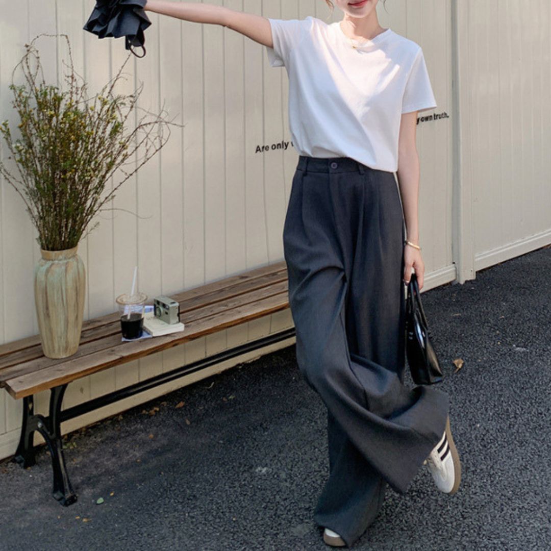 Deep Gray Camisole Wide Leg (Three Piece Set)