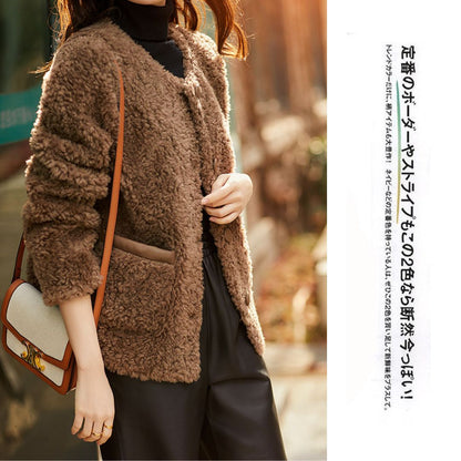 Japanese-Style Textured Fleece Jacket