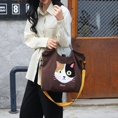 Japanese Cat-Themed Large Capacity Shoulder Bag