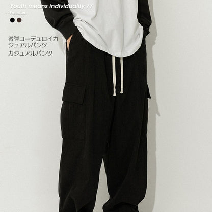 Corduroy Relaxed-Fit Cargo Pants