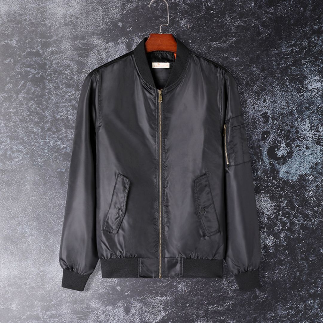 Solid-color Bomber Jacket