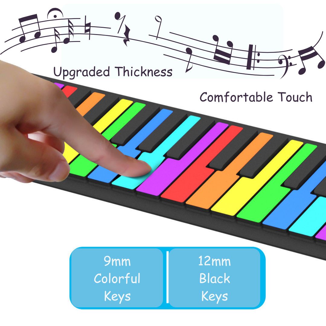 Portable Roll-Up 49-Key Rainbow Piano