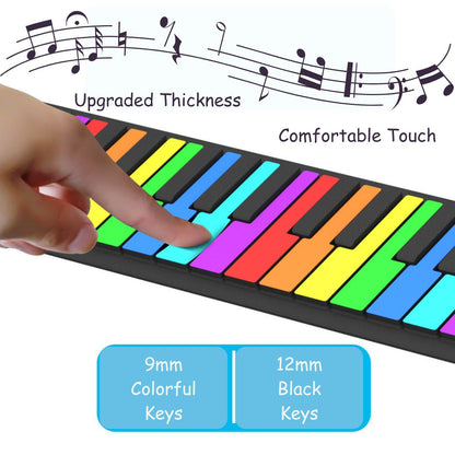 Portable Roll-Up 49-Key Rainbow Piano