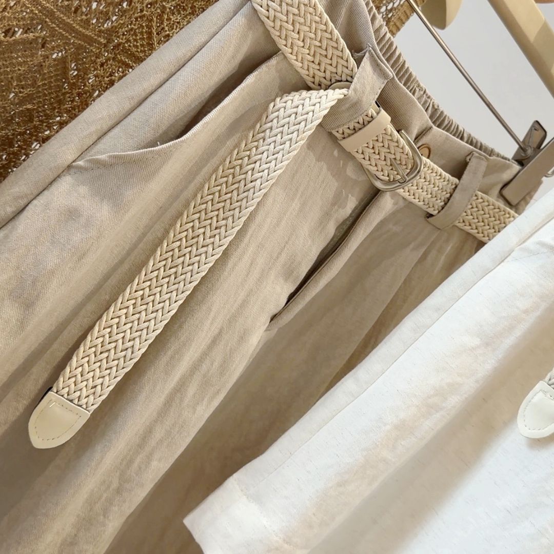 Cotton Linen Wide Leg A Line Shorts